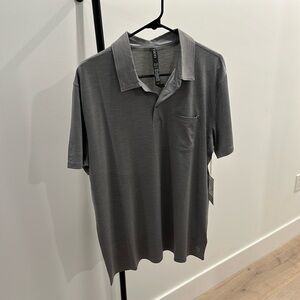 Vuori Zephyr Polo Heather Grey Large NWT